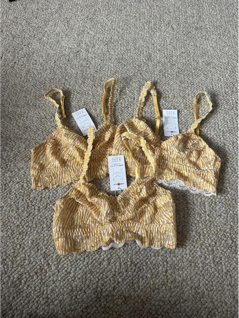 Cosabella yellow & white striped bralette